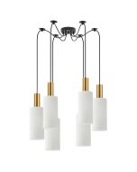 SE21-GM-4-BL6-GL3 ADEPT TUBE Gold Matt Pendant White Glass+ HOMELIGHTING 77-8653