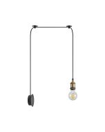 SE21-BR-10-BL1W MAGNUM Bronze Metal Wall Lamp with Black Fabric Cable+ HOMELIGHTING 77-8883