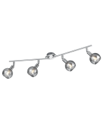 Σποτ Τετράφωτη Ράγα 4xE14 L85cm σε Ασημί Χρώμα Trio Lighting Brest R80594006