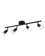  Σποτ Τετράφωτη Ράγα L50cm 4xGU10 σε Μαύρο Χρώμα Trio Lighting Paris R80914032