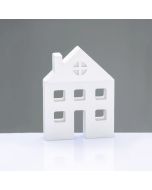 WOODEN DECORATIVE WHITE HOUSE  ΜΟΤΙΦ 10,5*2*8cm ACA X061069