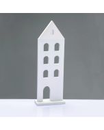 WOODEN DECORATIVE WHITE HOUSE  ΜΟΤΙΦ 11.5*5*33,5cm ACA X063367