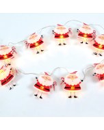 "PLASTIC SANTA", 10 LED ΛΑΜΠ. ΣΕΙΡΑ ΜΠΑΤ. (2xAA), WW,IP20, 135+30cm, ΔΙΑΦ ΚΑΛ ΤΡΟΦ. ACA X07101124