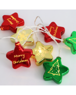 XMAS PLASTIC STAR,10 LED ΛΑΜΠ. ΣΕΙΡΑ,ΜΠΑΤ. (2xAA),WW,IP20,15cm ,150+30cm ΚΑΛ. ΤΡΟΦ. ACA X07101163