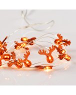 "REINDEER" 15 MINI LED ΛΑΜΠΑΚ. ΣΕΙΡΑ, WW, ΑΣΗΜΙ ΚΑΛΩΔ. ΧΑΛΚΟΥ, MΠΑΤ. (2ΑΑ),IP20, 140+30CM ΔΙΑΦ ΚΑΛ ACA X07151104