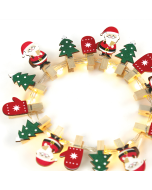 "SANTA & TREES" 16 MINI LED ΛΑΜΠ. ΣΕΙΡΑ, WW, ΑΣΗΜΙ ΚΑΛ. ΧΑΛΚ., MΠΑΤ. (2ΑΑ),IP20, 150+30CM ΔΙΑΦ ΚΑΛ ACA X07161105