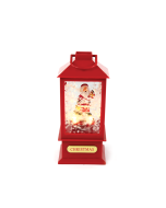 "PLASTIC SNOWY MUSIC SANTA LANTERN", 2 MINI LED ΛΑΜΠΑΚ. WW, ΜΠΑΤ. (3ΑAΑ),IP20, 10Χ10Χ20CM ACA X0721106B