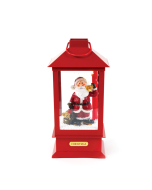 "PLASTIC SNOWY MUSIC SANTA LANTERN", 2 MINI LED ΛΑΜΠΑΚ. WW, ΜΠΑΤ. (3ΑΑ),IP20, 16X16X35CM ACA X0731106