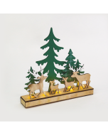 "WOODEN GREEN XMAS DECOR", 5 LED ΛΑΜΠ. ΜΠΑΤ. (2XAAA) ΣΤΑΘ. IP20 30X6X28.5CM ACA X0751128