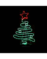 CHRISTMAS TREE 132 LED ΣΧΕΔΙΟ 5.5m ΜΟΝΟΚΑΝΑΛ ΦΩΤΟΣΩΛ RED-GREEN IP65 54x90cm 1.5m ΚΑΛΩΔ ACA X081324519N