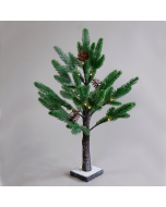 “SNOW PINE TREE WITH PINE CONES” 24 WW LED ΛΑΜΠΑΚ. IP20 3xAA ΥΨΟΣ 60CM ΒΑΣΗ 10x10CM ACA X1024114