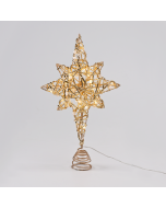 "GOLD & WHITE BEAD STAR " 20 MINI WW LED ΛΑΜΠ. ΜΠΑΤ. 3ΧΑΑ,IP20 37x5x20cm ACA X11201129