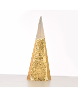 "CHAMPAGNE GOLD & WHITE SEQUIN CONE TREE" 35 WW LED ΛΑΜΠ. ΜΠΑΤ. 3ΧΑΑ,IP20 Φ27.5X90CM ACA X1135118