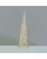 "WHITE & SILVER CONE TREE" 40 MINI WW LED ΛΑΜΠ. ΜΠΑΤ. 3ΧΑΑ,IP20 Φ20.5X80CM ACA X11401118