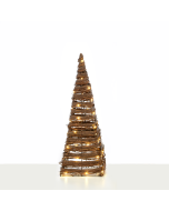 "NATURAL RATTAN CONE TREE" 40 MINI WW LED ΛΑΜΠ. ΜΠΑΤ. 3ΧΑΑ,IP20 Φ22X60CM ACA X11401120