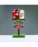 WOODEN XMAS SIGN WELCOME WINTER 6 LED IP20 ΘΕΡΜΑ ΜΠΑΤ 2ΧΑΑΑ ΔΙΑΚΟΣΜΗΤΙΚΟ 18x6x39.5cm ACA X156105