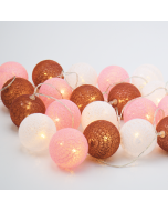 “WOVEN BALL FAIRY LIGHTS” POZ & ΑΣΠΡΗ ΜΠΑΛΑ 20 LED ΛΑΜΠΑΚ ΣΕΙΡΑ ΜΠΑΤΑΡ(2xΑΑ) ΘΕΡΜΟ ΛΕΥΚΟ IP20 ACA XQ20WW2A