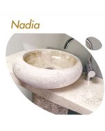 Νιπτήρας Πέτρινος Επιτραπέζιος Μπεζ Bati Nadia Stone Ø45*13cm