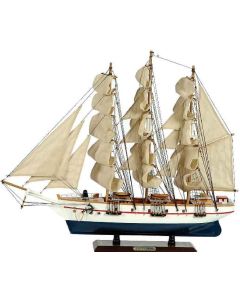 Ξύλινο Καράβι Ιστιοφόρο Cutty Sark 70x13xH60cm,Χρώμα Λευκό-Μπλε 31113