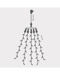 ΧΤΑΠΟΔΙ, 175 LED 3mm, 31V, 5 ΓΡΑΜΜΕΣ, ΜΕ ΜΕΤΑΣΧΗΜΑΤΙΣΤΗ, ΠΡΟΕΚΤΑΣΗ ΠΑΡΟΧΗΣ 300cm, ΠΡΑΣΙΝΟ ΚΑΛΩΔΙΟ, ΘΕΡΜΟ ΛΕΥΚΟ LED ANA 10cm, ΙΡ44 Eurolamp 600-11391