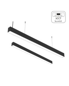 Κρεμαστό Γραμμικό Φωτιστικό D90cm Led 30w 3600lm 3CCT by switch on base Λευκό Inlight 6072-90-WH  