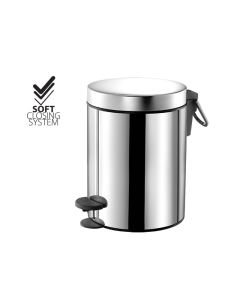 Χαρτοδοχείο 5lt Inox Χρωμέ soft closιng system Sanco Waste Bins 90680-A90  