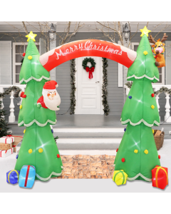 Φουσκωτό INFLATABLE 2 XMAS TREES ARCH 40 LED ΛΑΜΠ.ΑΝΤΑΠ.(12V) CW ΣΤΑΘΕΡΟ IP44 225*92*180cm 2m ΚΑΛ ACA X074024101