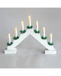 "7 WHITE WOODEN CANDLE BRIDGE", 7 LED ΛΑΜΠ. ΜΠΑΤ. (2XAA), WW,IP20, 39X4.5X30CM ACA X0771122