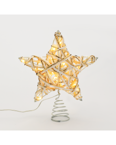 "WHITE & GOLD CONVEX STAR" 20 MINI WW LED ΛΑΜΠ. ΜΠΑΤ. 3ΧΑΑ,IP20 23x5x20cm ACA X11201124