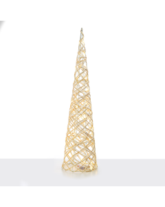 "WHITE & GOLD CONE TREE" 40 MINI WW LED ΛΑΜΠ. ΜΠΑΤ. 3ΧΑΑ,IP20 Φ20.5X80CM ACA X11401117