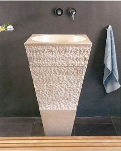 Νιπτήρας Πέτρινος Μπεζ Sangha Bati Stone 45*45*90cm