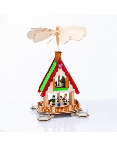 WOODEN TEA LIGHT PYRAMID ICE SKATERS  ΔΙΑΚΟΣΜΗΤΙΚΟ (ΧΩΡΙΣ ΚΕΡΑΚΙΑ) 18x13x36cm ACA X153602