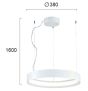 Φωτιστικό Κρεμαστό Ø38 cm Led 33w 2475lm 3000K Γωνία Φωτισμού 80°  Μέταλλο Λευκό Viokef Verdi 4193900