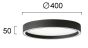 Πλαφονιέρα Led 30w 3000K 947lm D400xH50mm Mαύρη Vanessa Viokef 4292700