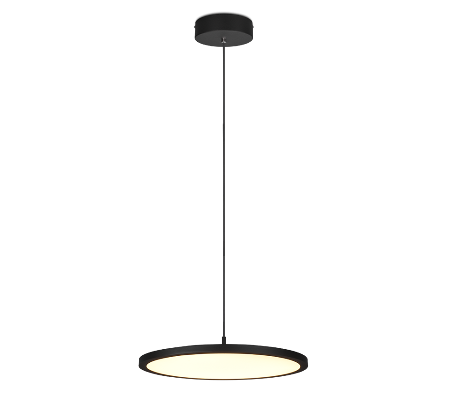 Κρεμαστό Φωτιστικό Μαύρο Ματ 40xH150cm LED 29w 3000K 3550lm Dimming Trio Lighting Tray 340910132