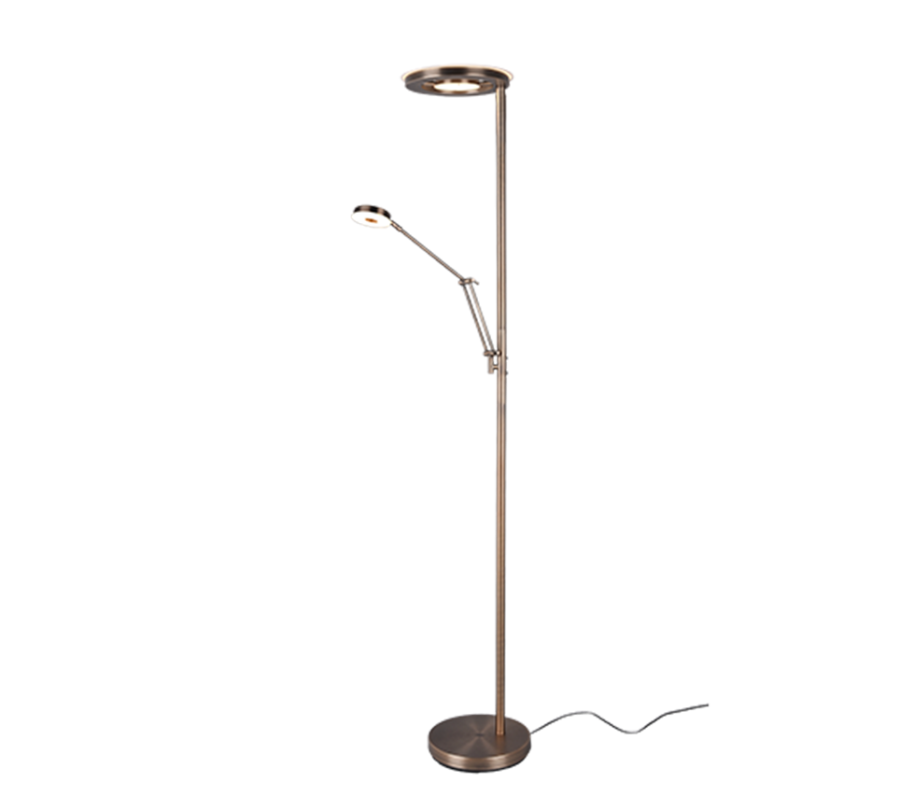 Φωτιστικό Δαπέδου Old Brass 30xH181cm Led 32w 2700+4000K 3700lm Touch Trio Lighting Barrie 424210304