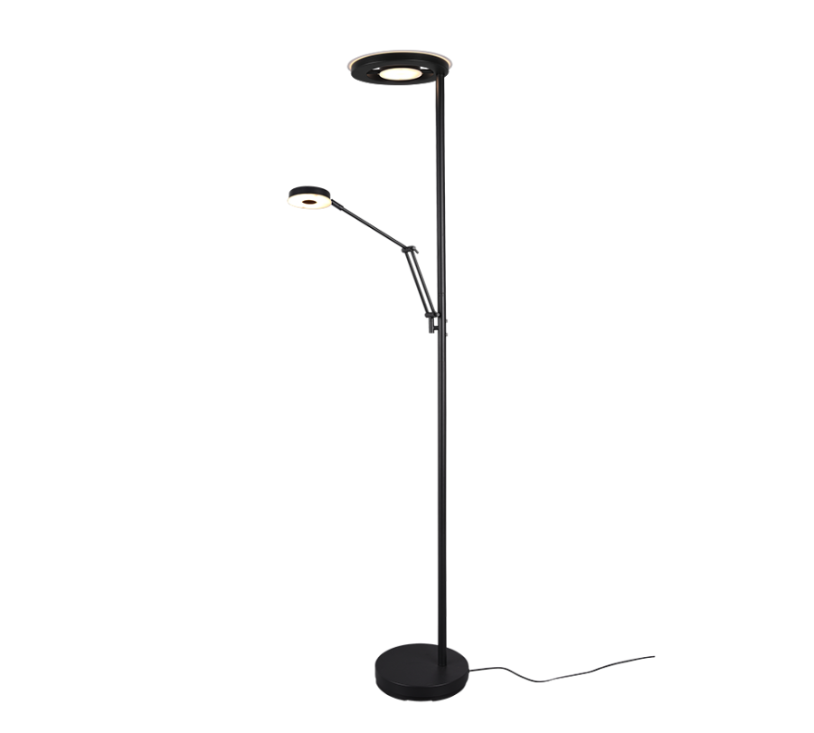 Φωτιστικό Δαπέδου Black Mat 30xH181cm Led 32w 2700+4000K 3700lm Touch Trio Lighting Barrie 424210332