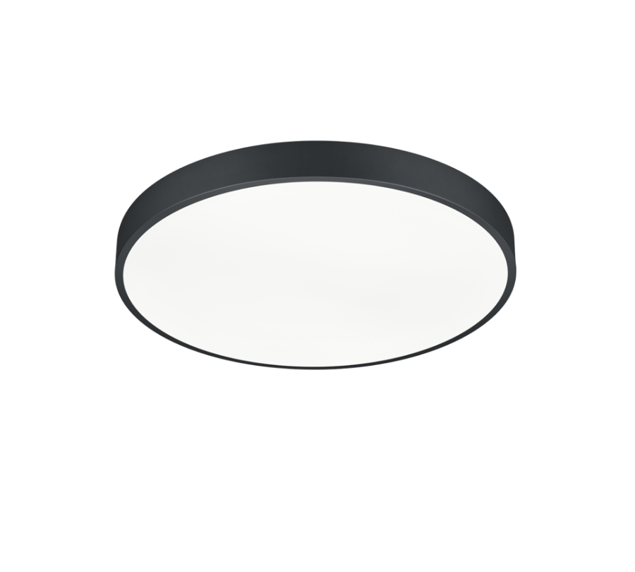 Μεταλλική Πλαφονιέρα Οροφής Μαύρη 49xH6cm LED 52,5w 6200lm, 2300+3000+4000K Trio Lighting Waco 627415032