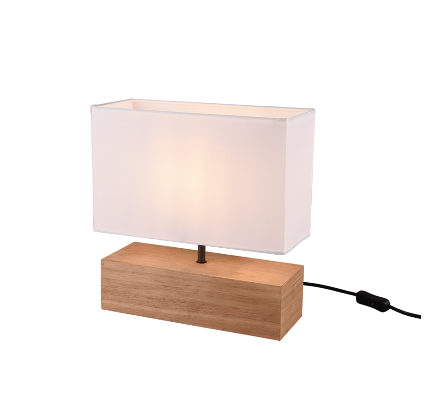 Πορτατίφ 30x30cm 1xE27 Λευκό Καπέλο Καφέ Βάση Trio Lighting Woody R50181030