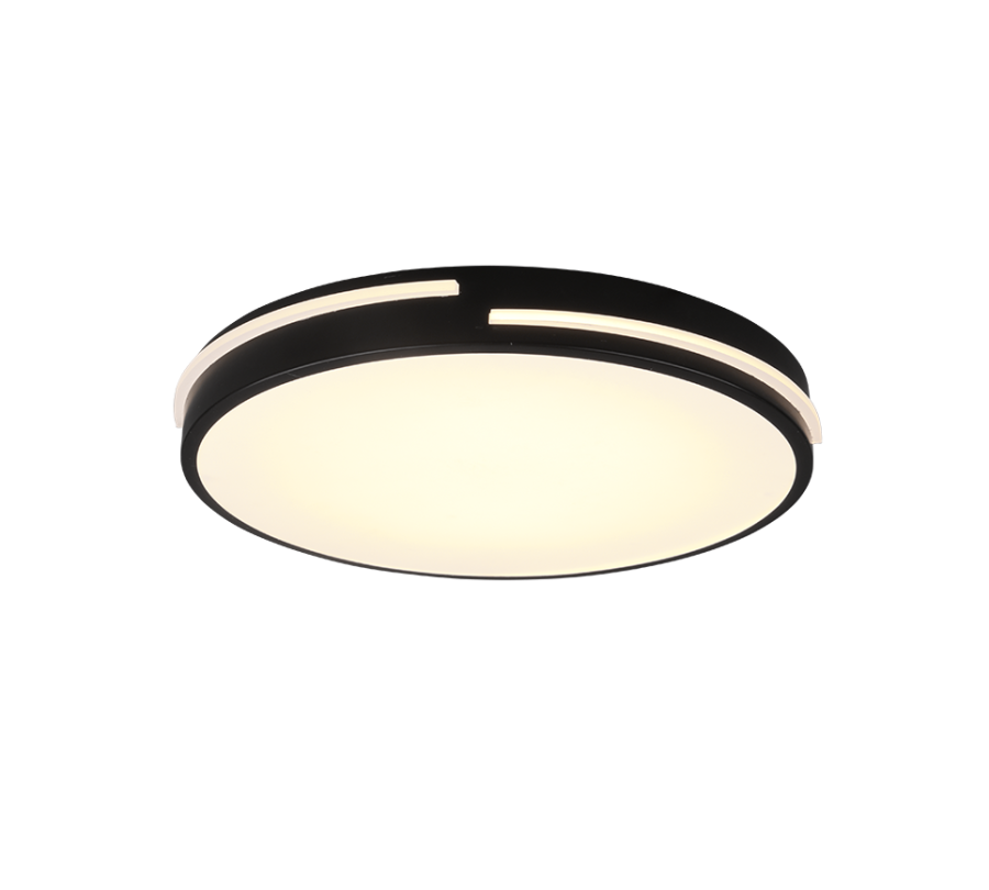 Πλαφονιέρα Οροφής 40cm Μοντέρνα Πλαστική Black Matt LED 24w 2700-6500K 2500lmTrio Lighting Tacoma R62241132