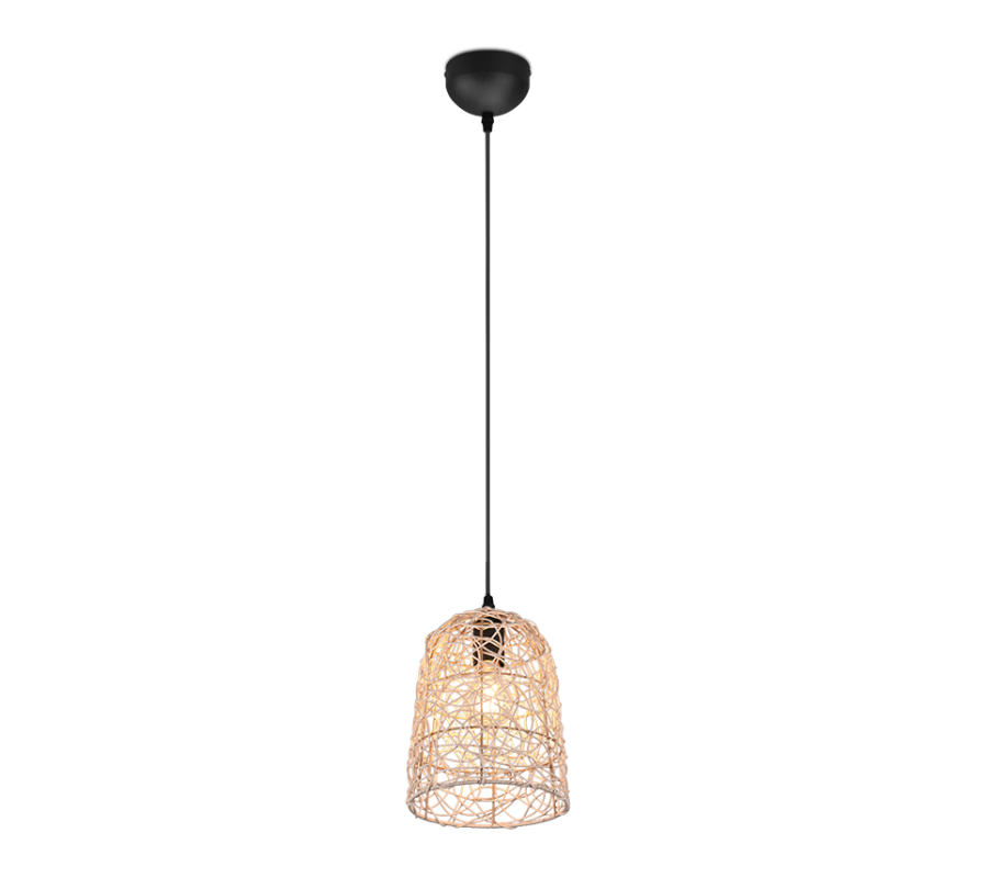 Φωτιστικό Κρεμαστό Ø19xH150cm 1xE27 Ράταν Φυσικό Trio Lighting Lovis R31141036