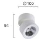 Σποτ Οροφής Μονόφωτο Led 11w 927lm 3000K Beam Angle 24° Ø100x94mm Λευκό Viokef Moris 4208300