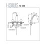 Horus Excellence 72.260XL Μπαταρία Νιπτήρος 3 οπών  Α/Β, Χρωμέ-Planète turqoise 