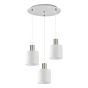 SE21-NM-4-3NM-SH1 ADEPT TUBE Nickel Matt Pendant White Fabric Shade+ HOMELIGHTING 77-8418