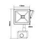 WHITE SENSOR LED SMD FLOOD LUMINAIRE IP66 20W 6000K 1760Lm 230V RA80 ACA Q2060WS