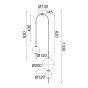 ΚΡΕΜΑΣΤΟ Φ/Σ LED 15W 3000K 1500LM AMELIA ΜΑΥΡΟ ΜΕΤ/ΚΟ+ΛΕΥΚΟ ΓΥΑΛΙ D37XH130CM ACA TNK323LED15P