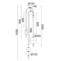 ΚΡΕΜΑΣΤΟ Φ/Σ LED 19W 3000K 1950LM AMELIA ΜΑΥΡΟ ΜΕΤ/ΚΟ+ΛΕΥΚΟ ΓΥΑΛΙ D37XH150CM ACA TNK323LED19P