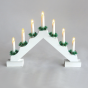 "7 WHITE WOODEN CANDLE BRIDGE", 7 LED ΛΑΜΠ. ΜΠΑΤ. (2XAA), WW,IP20, 39X4.5X30CM ACA X0771122