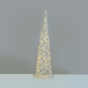 "WHITE & SILVER CONE TREE" 40 MINI WW LED ΛΑΜΠ. ΜΠΑΤ. 3ΧΑΑ,IP20 Φ20.5X80CM ACA X11401118