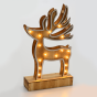 "“WOODEN REINDEER  DECOR LIGHTS” ΤΑΡΑΝΔΟΣ 16 LED ΛΑΜΠΑΚ ΜΠΑΤΑΡ(2xAAA) ΘΕΡΜΟ ΛΕΥΚΟ IP20 19x33x6cm " ACA XDEERWW333A